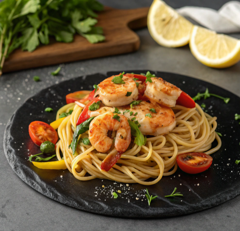 Healthy Cajun shrimp pasta